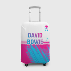 Чехол для чемодана 3D David Bowie neon gradient style посередине