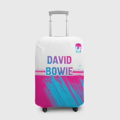 Чехол для чемодана 3D David Bowie neon gradient style посередине, цвет 3D печать