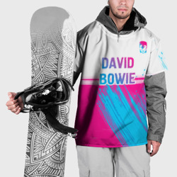 Накидка на куртку 3D David Bowie neon gradient style посередине