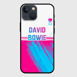 Чехол для iPhone 13 mini David Bowie neon gradient style посередине