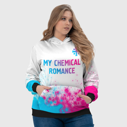 Женская толстовка 3D My Chemical Romance neon gradient style посередине, цвет 3D печать - фото 6