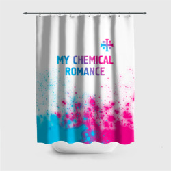 Штора 3D для ванной My Chemical Romance neon gradient style посередине