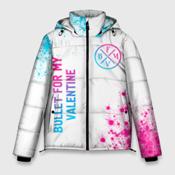 Мужская зимняя куртка 3D Bullet For My Valentine neon gradient style вертикально