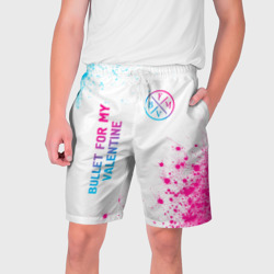 Мужские шорты 3D Bullet For My Valentine neon gradient style вертикально