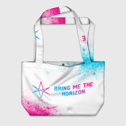 Пляжная сумка 3D Bring Me the Horizon neon gradient style по-горизонтали