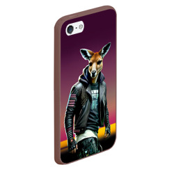 Чехол для iPhone 5/5S матовый Cool kangaroo - ai art - фото 2