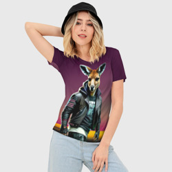 Женская футболка 3D Slim Cool kangaroo - ai art - фото 2