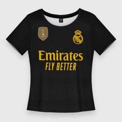 Женская футболка 3D Slim ФК Реал Мадрид форма 23-24 третья