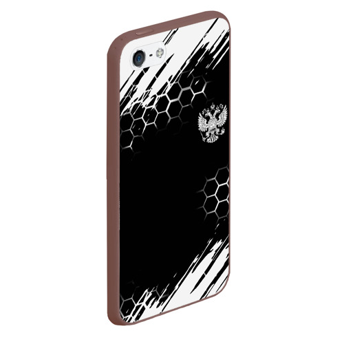 Чехол для iPhone 5/5S матовый Патриот России краски , цвет коричневый - фото 3