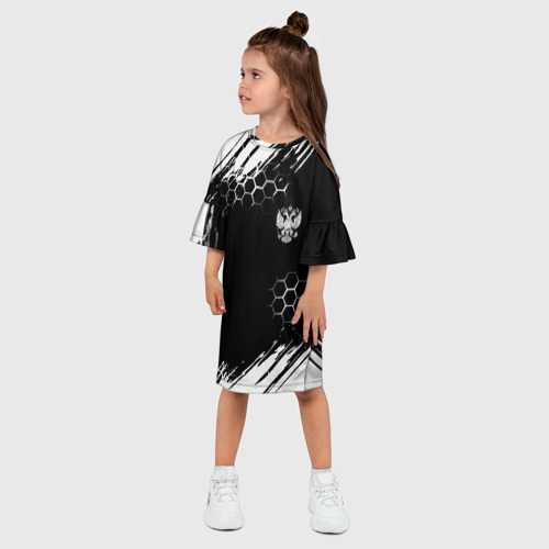 Детское платье 3D с принтом Патриот России краски, фото на моделе #1