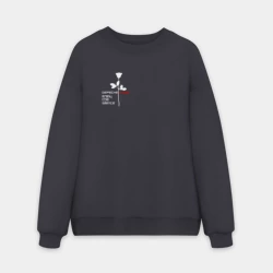 Мужской свитшот oversize без начеса хлопок Depeche Mode - Enjoy The Silence красная роза