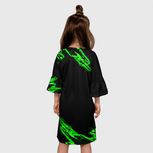 Детское платье 3D с принтом Doom symbol game, вид сзади #2