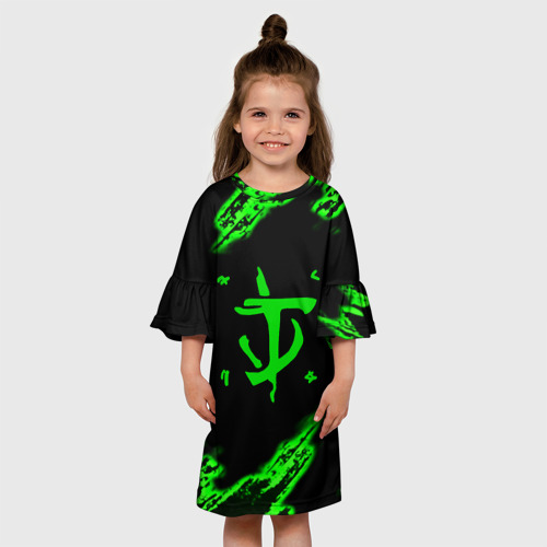 Детское платье 3D с принтом Doom symbol game, вид сбоку #3