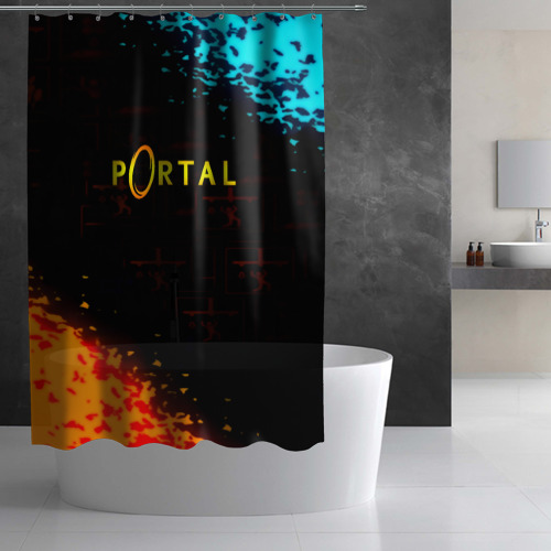 Штора 3D для ванной Portal x Half life - фото 2