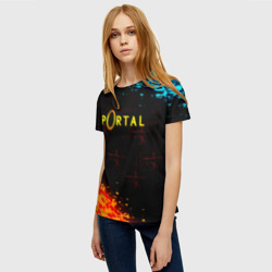 Женская футболка 3D Portal x Half life - фото 2