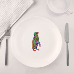 Набор: тарелка + кружка Разноцветный пингвин - фото 2