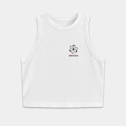 Женская укороченная майка-топ хлопок Атомный физтех