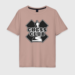 Chess club – Мужская футболка хлопок Oversize с принтом купить со скидкой в -16%