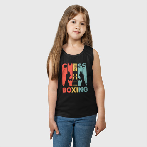 Детская майка хлопок Шахматный бокс, цвет черный - фото 3