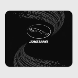 Прямоугольный коврик для мышки Jaguar speed на темном фоне со следами шин