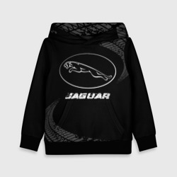 Детская толстовка 3D Jaguar speed на темном фоне со следами шин