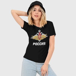 Женская футболка 3D Slim Армия России герб - фото 2