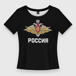 Женская футболка 3D Slim Армия России герб