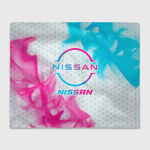 Плед 3D Nissan neon gradient style, цвет 3D (велсофт)