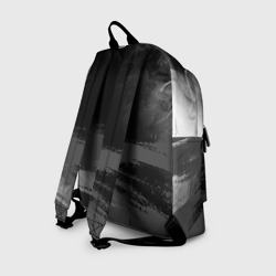 Рюкзак с принтом Gears of War glitch на темном фоне посередине для любого человека, вид сзади №1. Цвет основы: белый