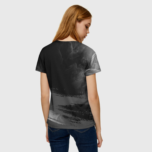 Женская футболка 3D Gears of War glitch на темном фоне посередине, цвет 3D печать - фото 4