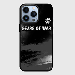 Чехол для iPhone 13 Pro Gears of War glitch на темном фоне посередине