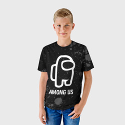 Детская футболка 3D Among Us glitch на темном фоне - фото 2