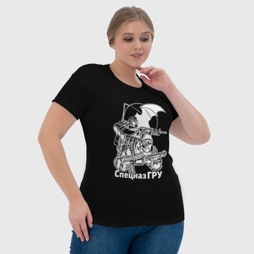 Женская футболка 3D с принтом Спецназ ГРУ армия, фото #4