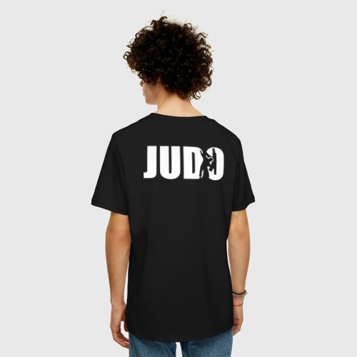 Мужская футболка хлопок Oversize Дзюдо - иероглифы, цвет черный - фото 4