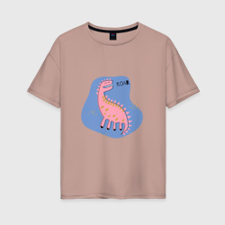 Розовый дракон – Женская футболка хлопок Oversize с принтом купить со скидкой в -16%