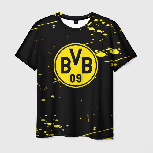 Мужская футболка 3D Borussia yellow splash, цвет 3D печать