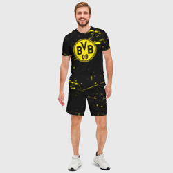 Мужской костюм с шортами 3D Borussia yellow splash - фото 2