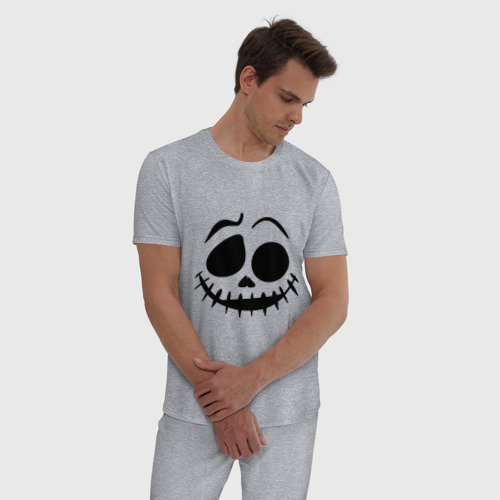 Мужская пижама хлопок с принтом Улыбка призрака, фото на моделе #1