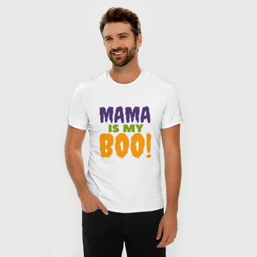 Мужская футболка хлопок Slim Люблю свою маму, цвет белый - фото 3
