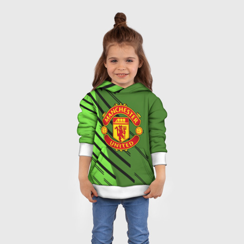 Детская толстовка 3D ФК Манчестер Юнайтед спорт, цвет белый - фото 4