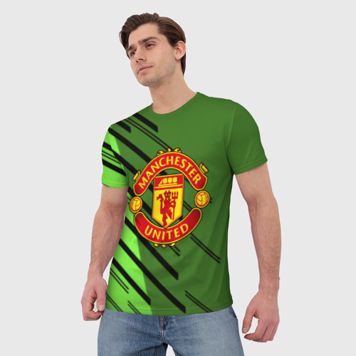 Мужская футболка 3D с принтом ФК Манчестер Юнайтед спорт, фото на моделе #1