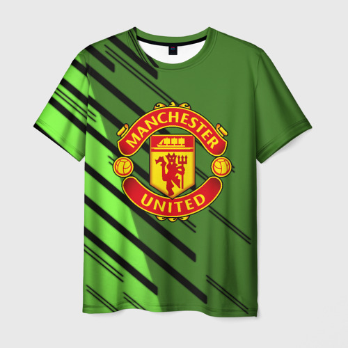 Мужская футболка 3D с принтом ФК Манчестер Юнайтед спорт, вид спереди #2