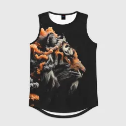 Мужская спортивная майка 3D Дымный тигр