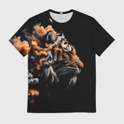 Мужская футболка 3D Дымный тигр