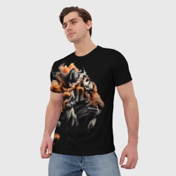 Мужская футболка 3D Дымный тигр - фото 2