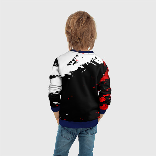 Детский свитшот 3D с принтом Герб РФ в красках, вид сзади #2