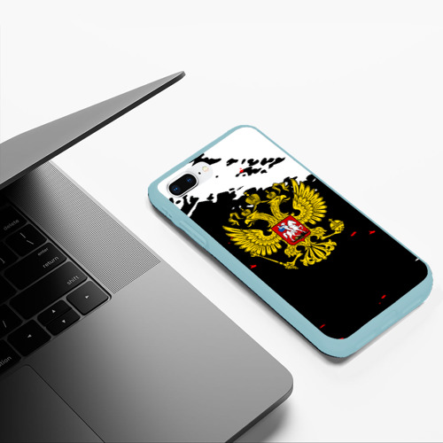 Чехол для iPhone 7Plus/8 Plus матовый с принтом Герб РФ в красках, фото #5