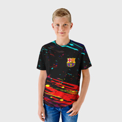 Детская футболка 3D Barcelona краски - фото 2