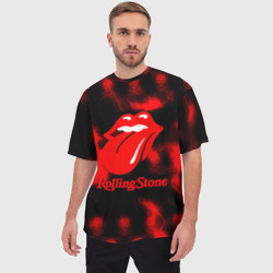 Мужская футболка oversize 3D Rolling Stone rock - фото 2