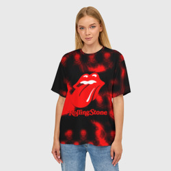 Женская футболка oversize 3D Rolling Stone rock - фото 2